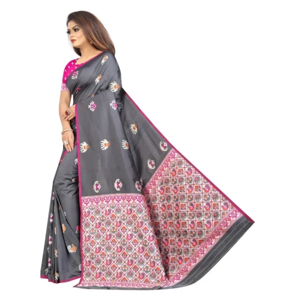 Women's Jacquard Saree (Greay ,5-6Mtrs)