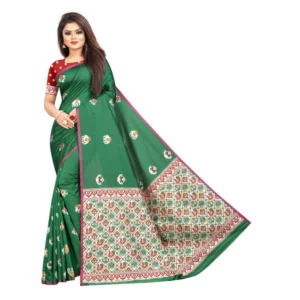 Women's Jacquard Saree (Green ,5-6Mtrs)