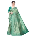 Women's Banarasi Silk Jacquard Saree (Green ,5-6Mtrs)