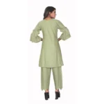 Women's Rayon Short Sleeves Kurta Sets(Green)