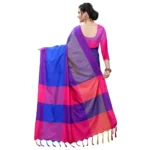 Women's Woven Sana Silk Saree (Blue,5-6Mtrs)