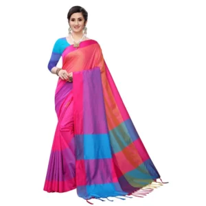 Women's Woven Sana Silk Saree (Pink,5-6Mtrs)
