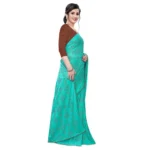 Women's Lycra Blend Saree (Sea green,5-6Mtrs)