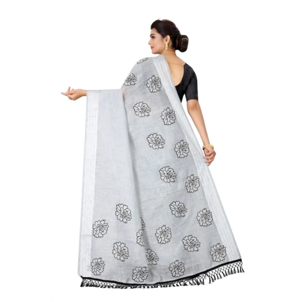 Women's Cotton Saree (Grey,5-6Mtrs)