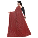 Women's Soft Knitted Saree (Red,5-6Mtrs)