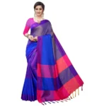 Women's Woven Sana Silk Saree (Blue,5-6Mtrs)