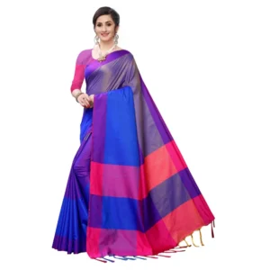 Women's Woven Sana Silk Saree (Blue,5-6Mtrs)