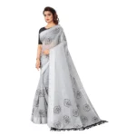 Women's Cotton Saree (Grey,5-6Mtrs)