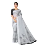 Women's Cotton Saree (Grey,5-6Mtrs)