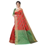 Women's Jacquard Woven Saree(Red ,5-6Mtrs)
