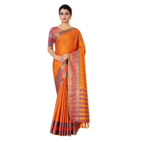 Women's Tansui Silk Saree(Mustard ,5-6Mtrs)