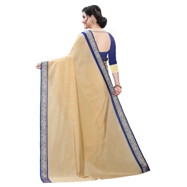 Women's Vichitra Silk Saree(Beige ,5-6Mtrs)
