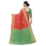 Women's Jacquard Woven Saree(Red ,5-6Mtrs)