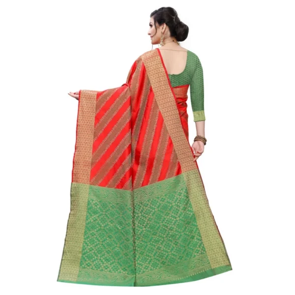 Women's Jacquard Woven Saree(Red ,5-6Mtrs)