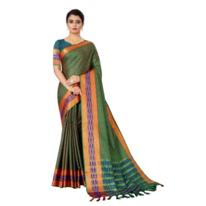 Women's Tansui Silk Saree(Green ,5-6Mtrs)