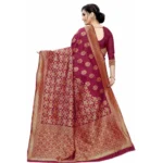 Women's Jacquard Saree (Magenta ,5-6Mtrs)