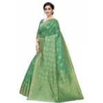 Women's Jacquard Saree (Green ,5-6Mtrs)