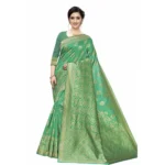 Women's Jacquard Saree (Green ,5-6Mtrs)