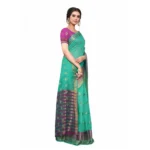 Women's Cotton_Silk Saree (Sea Green ,5-6Mtrs)