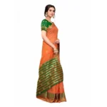 Women's Cotton_Silk Saree (Orange ,5-6Mtrs)