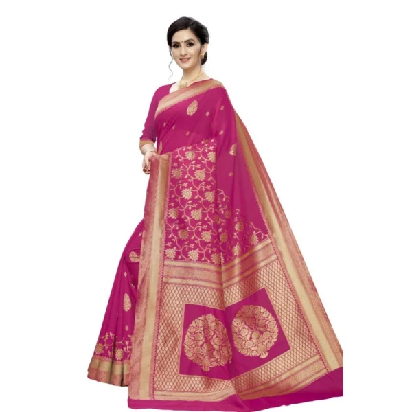 Women's Jacquard Saree (Rani ,5-6Mtrs)