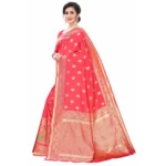 Women's Silk Blend Saree (Peach ,5-6Mtrs)