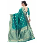 Women's Silk Blend Saree (Rama ,5-6Mtrs)