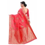 Women's Silk Blend Saree (Peach ,5-6Mtrs)
