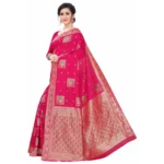 Women's Silk Blend Saree (Red ,5-6Mtrs)
