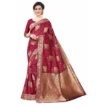 Women's Silk Blend Saree (Maroon ,5-6Mtrs)