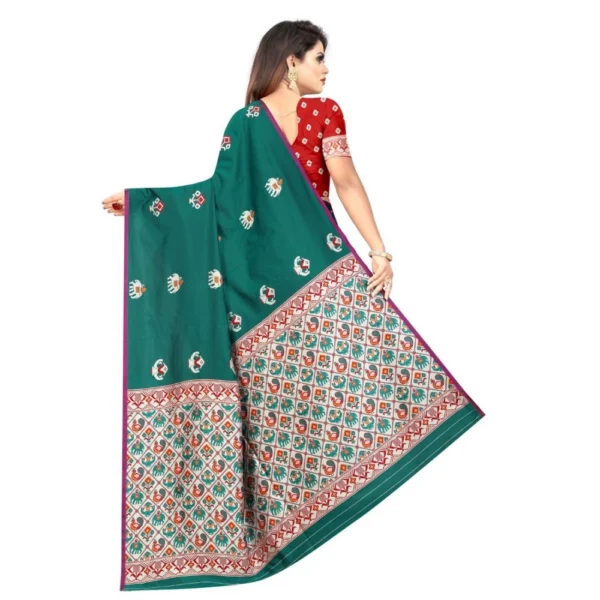 Women's Jacquard Saree (Dark Green ,5-6Mtrs)