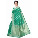 Women's Banarasi Silk Jacquard Saree (Green ,5-6Mtrs)