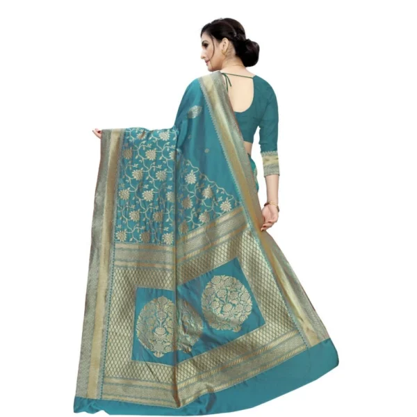 Women's Jacquard Saree (Rama ,5-6Mtrs)