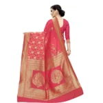 Women's Jacquard Saree (Pink ,5-6Mtrs)