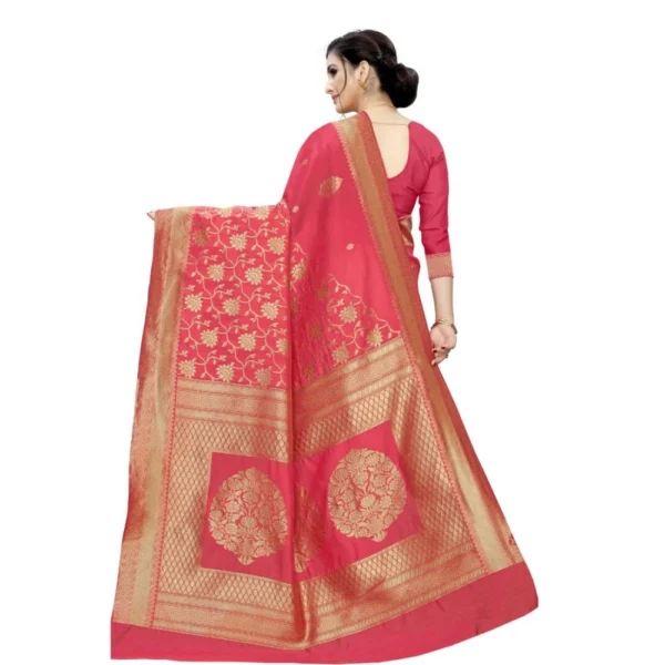 Women's Jacquard Saree (Pink ,5-6Mtrs)
