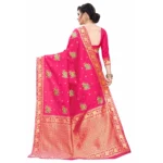 Women's Silk Blend Saree (Rasberry Red ,5-6Mtrs)