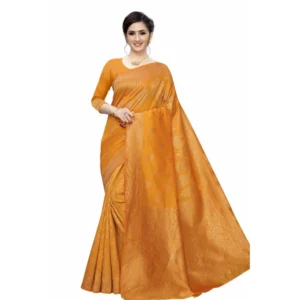 Women's Jacquard Saree (Gold ,5-6Mtrs)