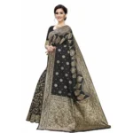 Women's Jacquard Saree (Black ,5-6Mtrs)
