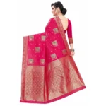 Women's Silk Blend Saree (Red ,5-6Mtrs)