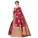 Women's Silk Blend Saree (Maroon ,5-6Mtrs)