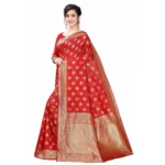 Women's Banarasi Silk Jacquard Saree (Red ,5-6Mtrs)