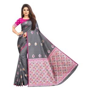 Women's Jacquard Saree (Greay ,5-6Mtrs)