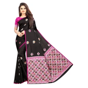 Women's Jacquard Saree (Black ,5-6Mtrs)