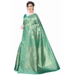 Women's Banarasi Silk Jacquard Saree (Green ,5-6Mtrs)