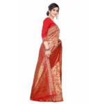 Women's Banarasi Silk Jacquard Saree (Red ,5-6Mtrs)