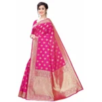 Women's Banarasi Silk Jacquard Saree (Pink ,5-6Mtrs)