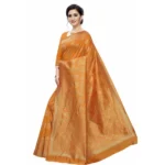 Women's Jacquard Saree (Orange ,5-6Mtrs)