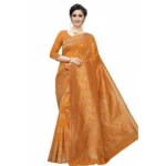Women's Jacquard Saree (Orange ,5-6Mtrs)