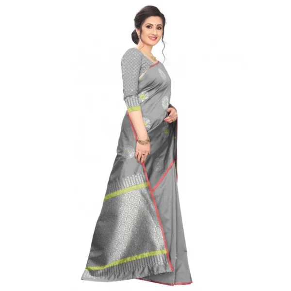 Women's Jacquard Saree (Greay ,5-6Mtrs)