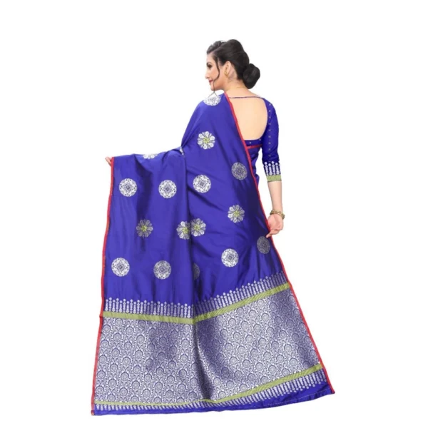 Women's Jacquard Saree (Blue ,5-6Mtrs)
